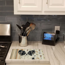Load image into Gallery viewer, Black and White Papillon Coffee Bar Glass Cutting Board