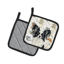 Load image into Gallery viewer, Black and White Papillon Coffee Bar Pair of Pot Holders