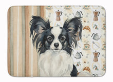 Load image into Gallery viewer, Black and White Papillon Coffee Bar Memory Foam Kitchen Mat