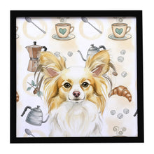Load image into Gallery viewer, Lemon and White Papillon Coffee Bar Framed Metal Print