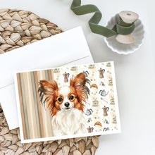 Load image into Gallery viewer, White with Red Papillon Coffee Bar Greeting Cards Pack of 8