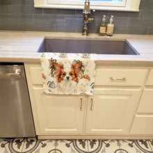 Load image into Gallery viewer, White with Red Papillon Coffee Bar Kitchen Towel