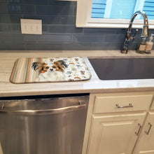 Load image into Gallery viewer, White with Sable Papillon Coffee Bar Dish Drying Mat