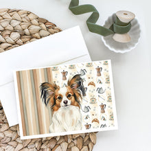 Load image into Gallery viewer, White with Sable Papillon Coffee Bar Greeting Cards Pack of 8