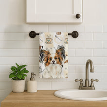 Load image into Gallery viewer, White with Sable Papillon Coffee Bar Kitchen Towel