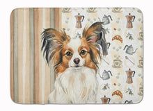Load image into Gallery viewer, White with Sable Papillon Coffee Bar Memory Foam Kitchen Mat