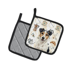 Load image into Gallery viewer, Parson Russell Terrier Coffee Bar Pair of Pot Holders