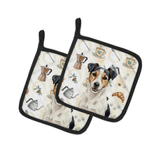 Load image into Gallery viewer, Parson Russell Terrier Coffee Bar Pair of Pot Holders