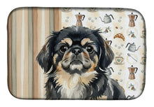 Load image into Gallery viewer, Black and Tan Pekingese Coffee Bar Dish Drying Mat