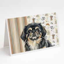 Load image into Gallery viewer, Black and Tan Pekingese Coffee Bar Greeting Cards Pack of 8