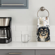 Load image into Gallery viewer, Black and Tan Pekingese Coffee Bar Kitchen Towel