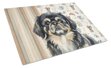 Load image into Gallery viewer, Black and Tan Pekingese Coffee Bar Glass Cutting Board
