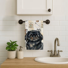 Load image into Gallery viewer, Black Pekingese Coffee Bar Kitchen Towel