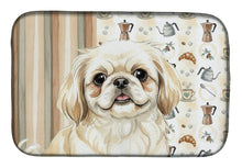 Load image into Gallery viewer, Cream Pekingese Coffee Bar Dish Drying Mat