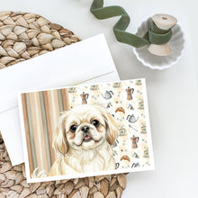 Load image into Gallery viewer, Cream Pekingese Coffee Bar Greeting Cards Pack of 8