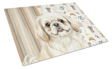 Load image into Gallery viewer, Cream Pekingese Coffee Bar Glass Cutting Board