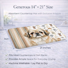 Load image into Gallery viewer, Fawn Pekingese Coffee Bar Dish Drying Mat