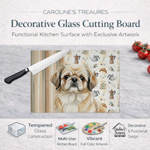 Load image into Gallery viewer, Fawn Pekingese Coffee Bar Glass Cutting Board