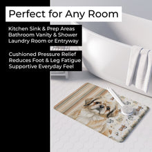 Load image into Gallery viewer, Fawn Pekingese Coffee Bar Memory Foam Kitchen Mat