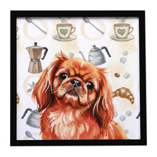 Load image into Gallery viewer, Red Pekingese Coffee Bar Framed Metal Print