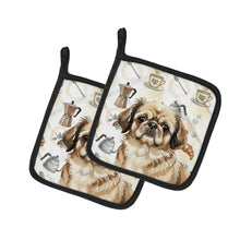 Load image into Gallery viewer, Sable Pekingese Coffee Bar Pair of Pot Holders