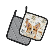 Load image into Gallery viewer, Corgi Coffee Bar Pair of Pot Holders