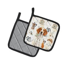 Load image into Gallery viewer, Orange and White Pointer Coffee Bar Pair of Pot Holders
