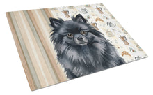 Load image into Gallery viewer, Black Pomeranian Coffee Bar Glass Cutting Board