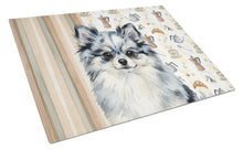Load image into Gallery viewer, Blue Merle Pomeranian Coffee Bar Glass Cutting Board