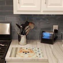 Load image into Gallery viewer, Pomeranian Coffee Bar Glass Cutting Board