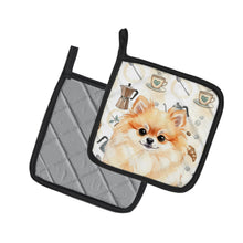 Load image into Gallery viewer, Pomeranian Coffee Bar Pair of Pot Holders