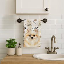Load image into Gallery viewer, Cream Pomeranian Coffee Bar Kitchen Towel