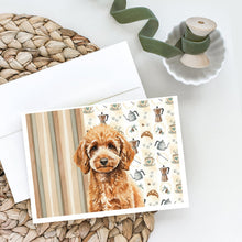 Load image into Gallery viewer, Miniature Apricot Poodle Coffee Bar Greeting Cards Pack of 8