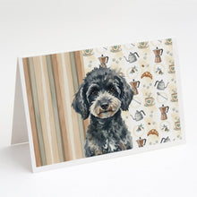 Load image into Gallery viewer, Miniature Black Poodle Coffee Bar Greeting Cards Pack of 8