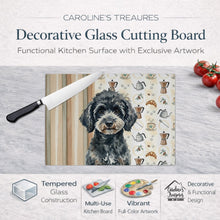 Load image into Gallery viewer, Miniature Black Poodle Coffee Bar Glass Cutting Board