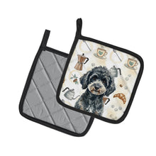 Load image into Gallery viewer, Miniature Black Poodle Coffee Bar Pair of Pot Holders