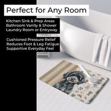 Load image into Gallery viewer, Miniature Black Poodle Coffee Bar Memory Foam Kitchen Mat