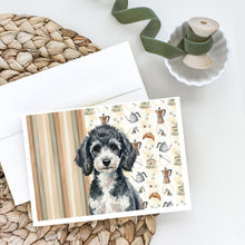 Load image into Gallery viewer, Miniature Parti Poodle Coffee Bar Greeting Cards Pack of 8