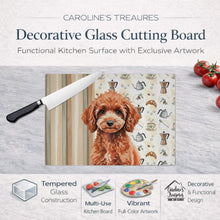 Load image into Gallery viewer, Miniature Red Poodle Coffee Bar Glass Cutting Board