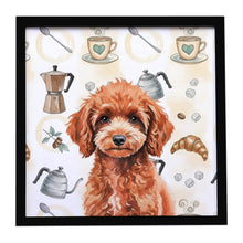 Load image into Gallery viewer, Miniature Red Poodle Coffee Bar Framed Metal Print