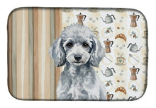 Load image into Gallery viewer, Miniature Silver Poodle Coffee Bar Dish Drying Mat