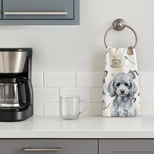 Load image into Gallery viewer, Miniature Silver Poodle Coffee Bar Kitchen Towel