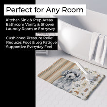 Load image into Gallery viewer, Miniature Silver Poodle Coffee Bar Memory Foam Kitchen Mat