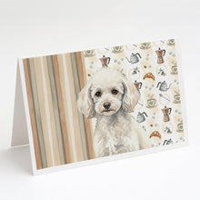 Load image into Gallery viewer, Miniature White Poodle Coffee Bar Greeting Cards Pack of 8