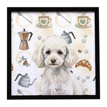 Load image into Gallery viewer, Miniature White Poodle Coffee Bar Framed Metal Print