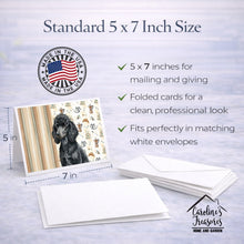 Load image into Gallery viewer, Standard Black Poodle Coffee Bar Greeting Cards Pack of 8
