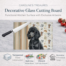 Load image into Gallery viewer, Standard Black Poodle Coffee Bar Glass Cutting Board