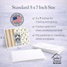 Load image into Gallery viewer, Standard Silver Poodle Coffee Bar Greeting Cards Pack of 8