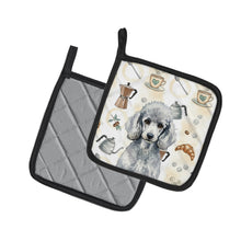 Load image into Gallery viewer, Standard Silver Poodle Coffee Bar Pair of Pot Holders