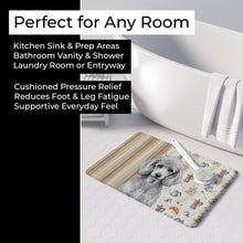 Load image into Gallery viewer, Standard Silver Poodle Coffee Bar Memory Foam Kitchen Mat